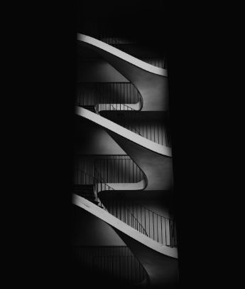 A rounded staircase