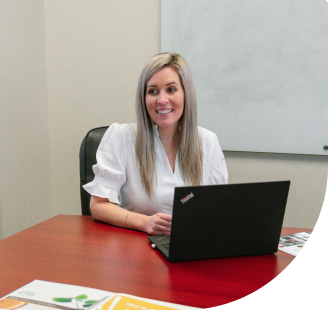 Sheena at desk