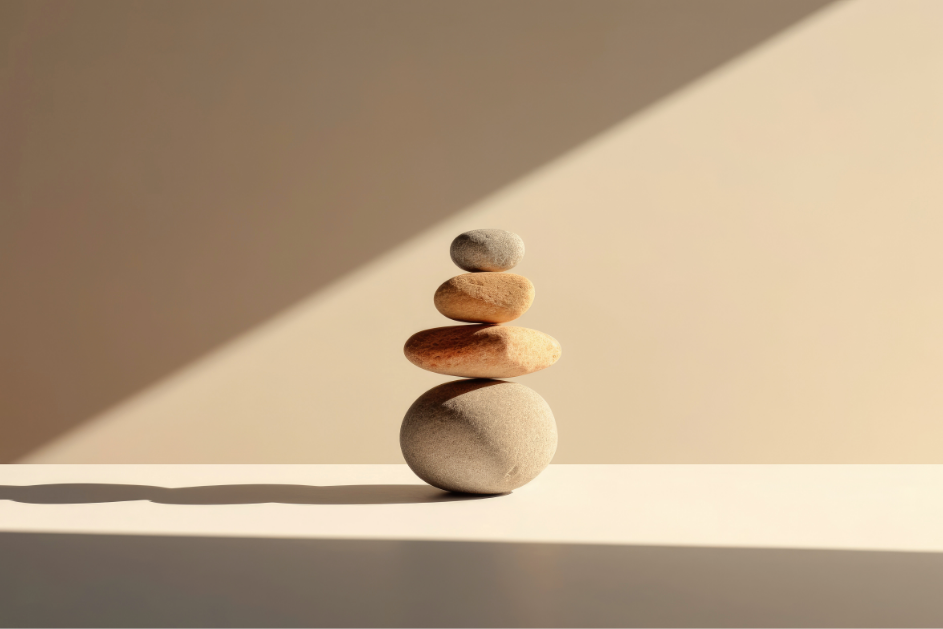 Rocks balancing in a stack.