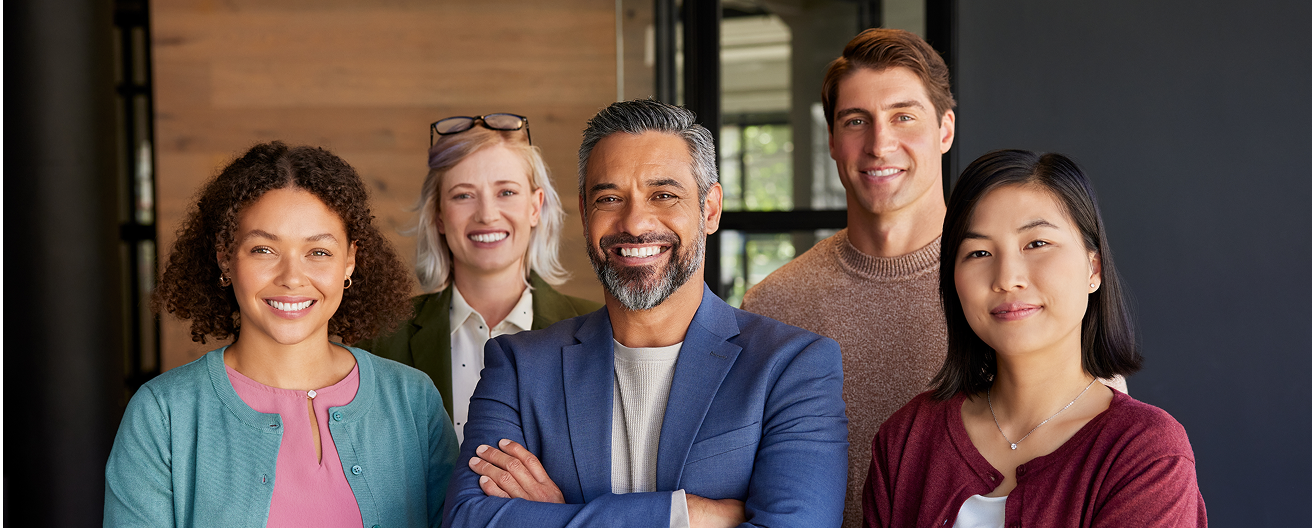 Business professionals collaborating on financial planning